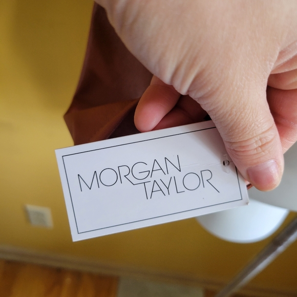 Morgan Taylor Rust Brown Faux Leather Open Jacket Size Large NWT - Picture 3 of 6